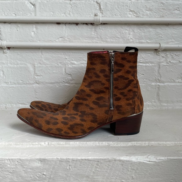 Jeffery West Leopard Chelsea Boots - Picture 2 of 6